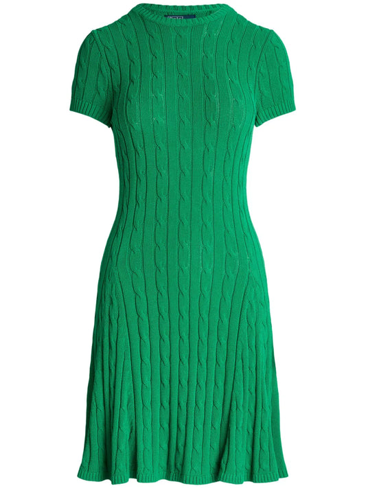 Cable-Knit Short-Sleeve Minidress