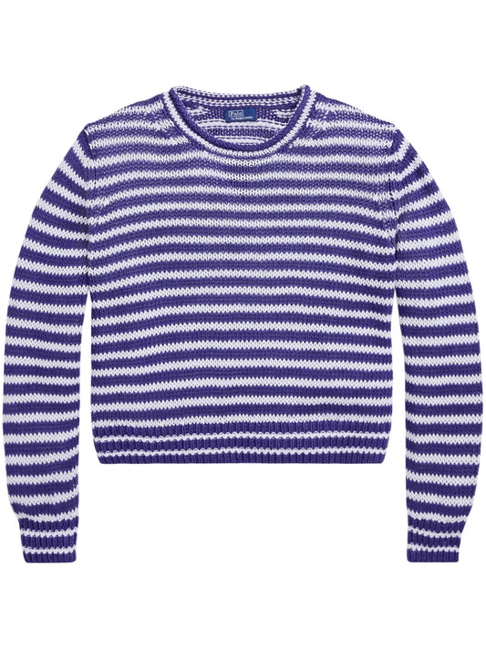 Striped Linen-Cotton Blend Jumper