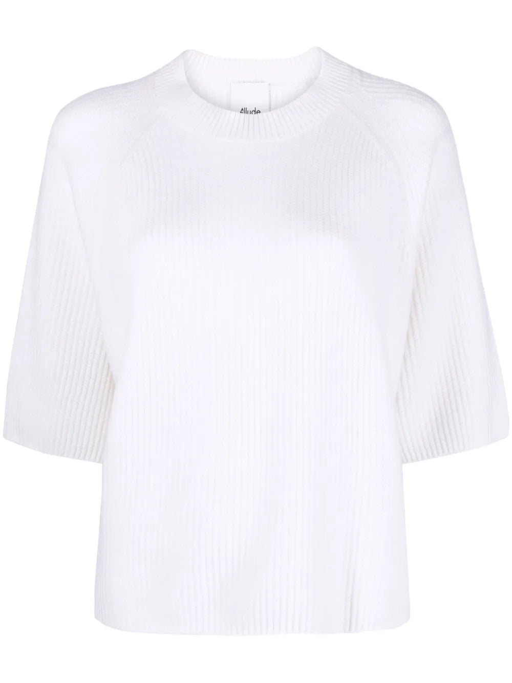 Half-Length Sleeve Ribbed Cashmere Jumper
