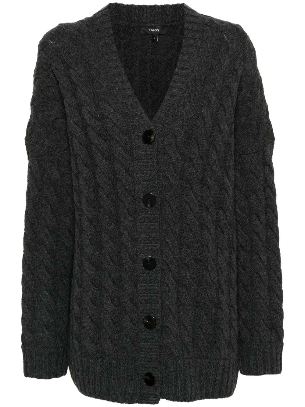 Long-Sleeved Cable-Knit Cardigan