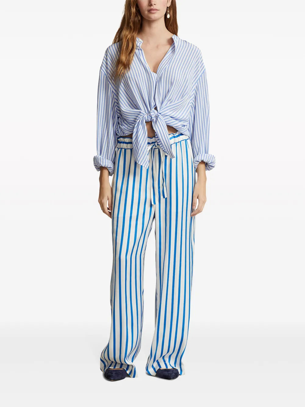 Striped Straight-Leg Trousers