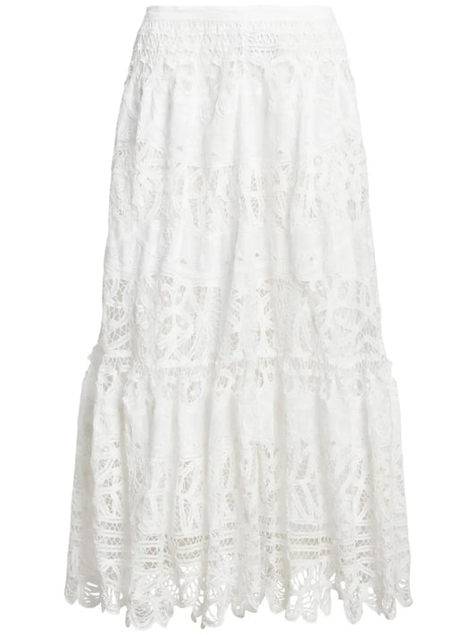 Battenberg-Lace Midi Skirt