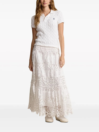 Battenberg-Lace Midi Skirt
