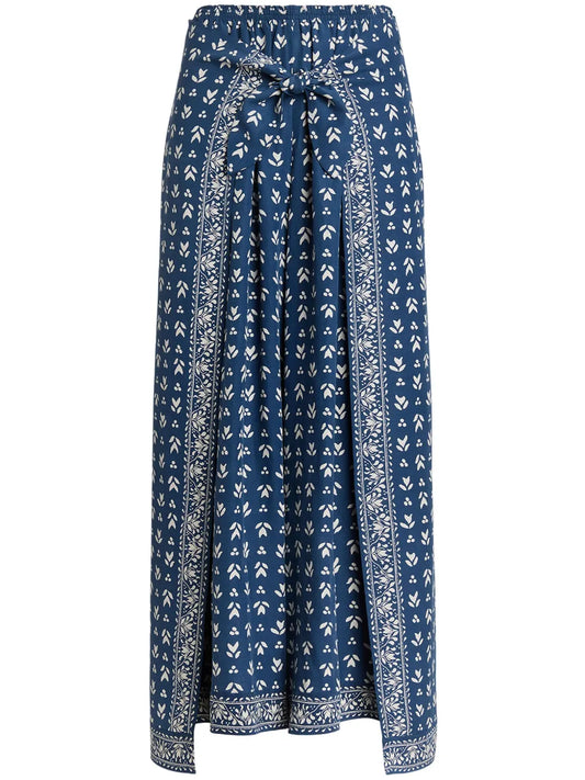 Floral-Print Tie-Waist Trousers