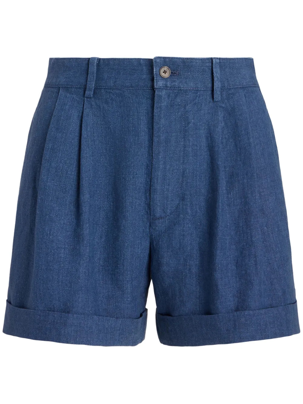 Pleated Mid-Rise Shorts