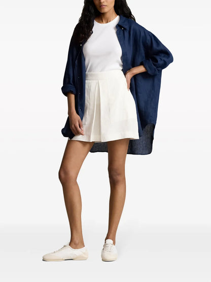 Inverted-Pleat Miniskirt