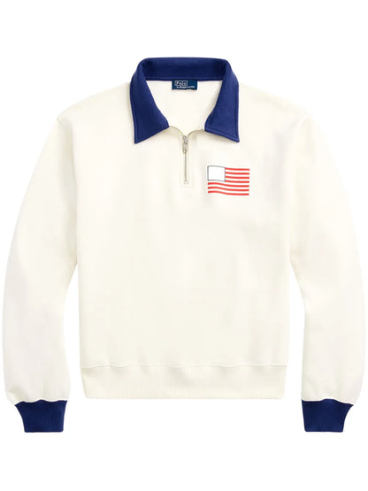 Logo-Print Quarter-Zip Sweatshirt