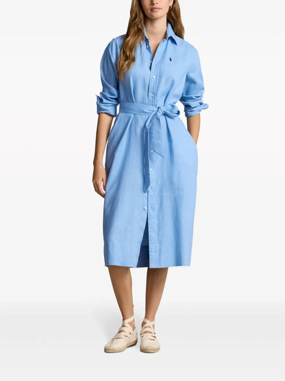 Polo Pony Linen Shirt Dress