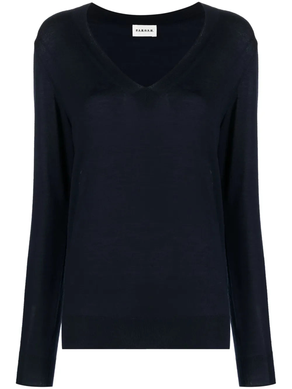 Fine-Knit V-Neck Top