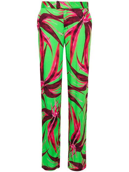 Floral-Print Wide-Leg Trousers