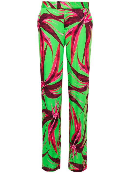 Floral-Print Wide-Leg Trousers