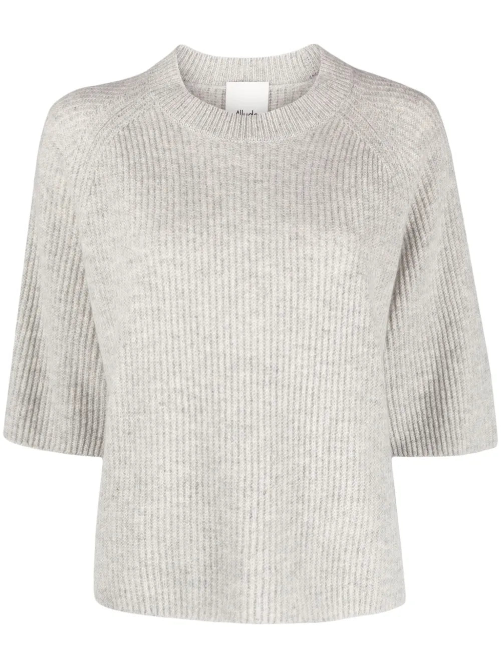 Ribbed Half-Length Sleeve Cashmere Jumper