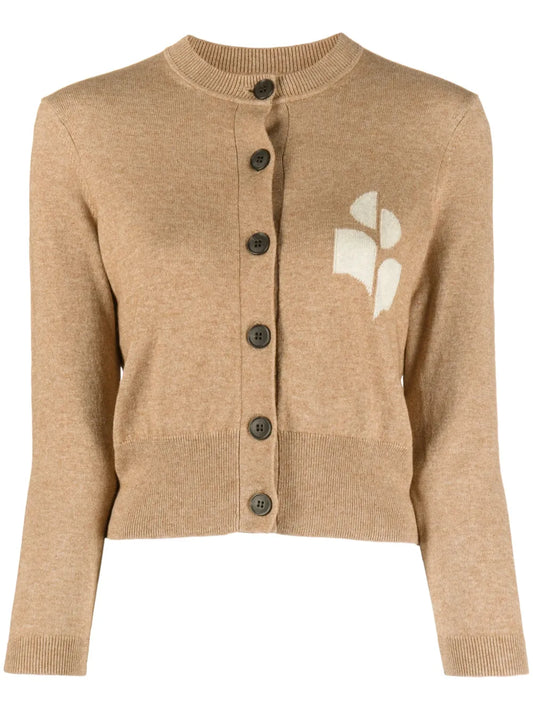 Newton Intarsia-Logo Cropped Cardigan