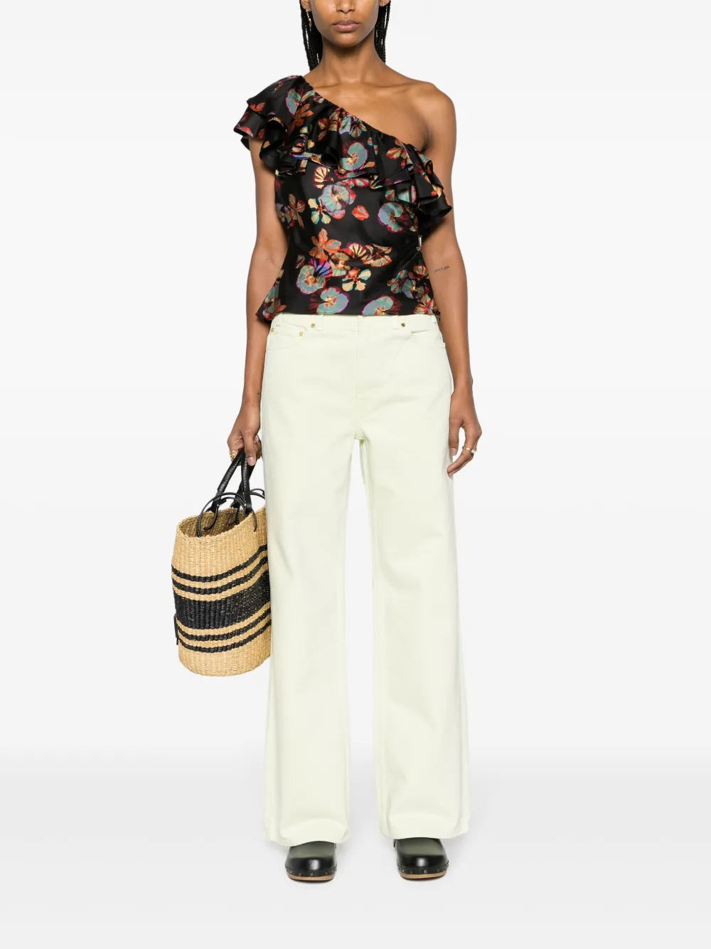 Adaleigh Ruffled One-Shoulder Top