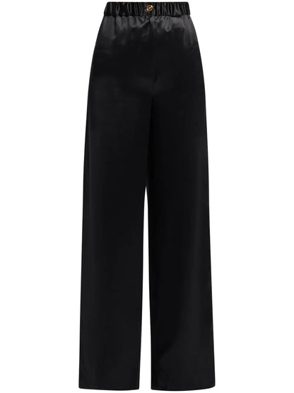 Wide-Leg Silk Trousers