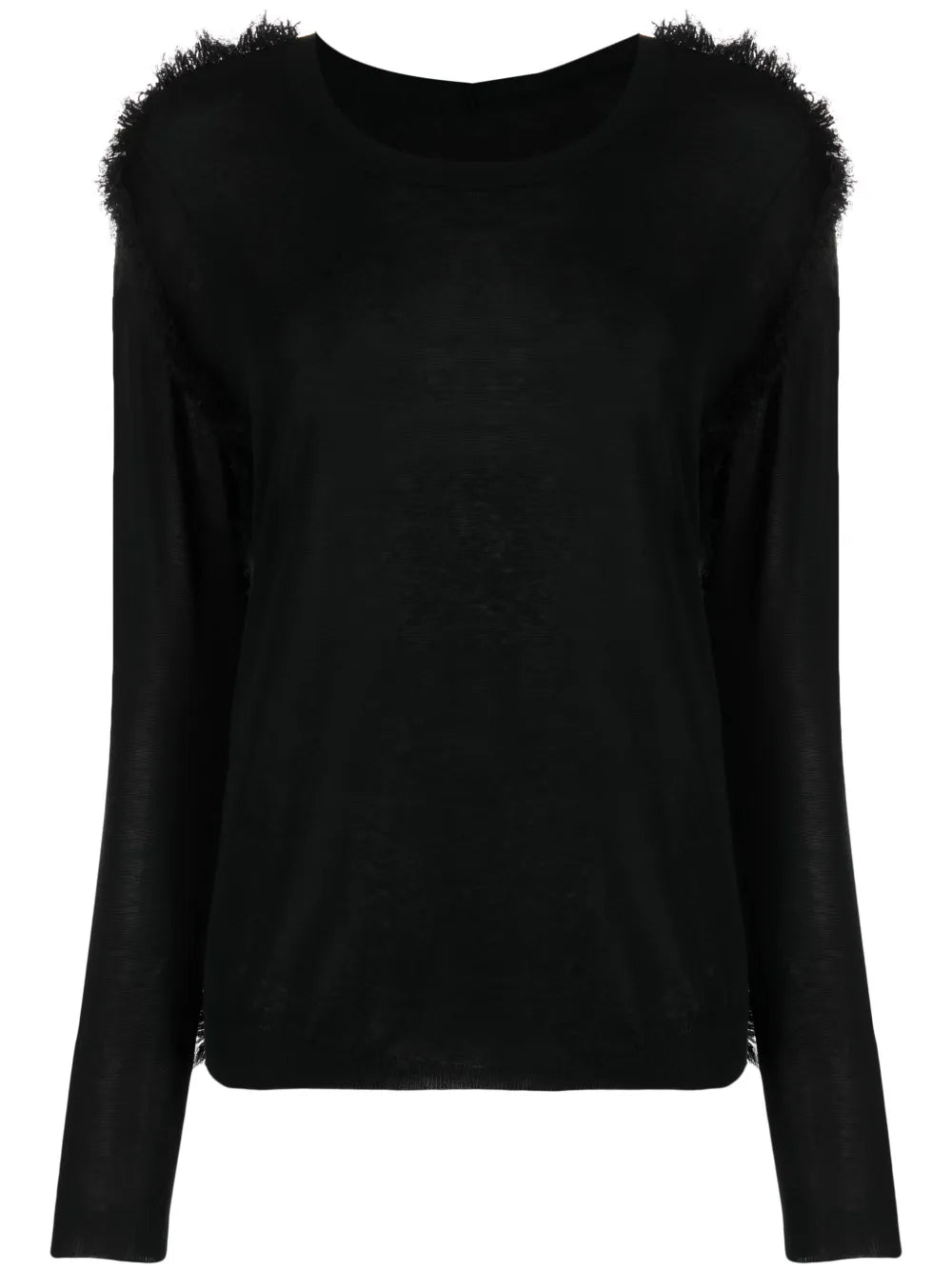 Fine-Knit Frayed Jumper