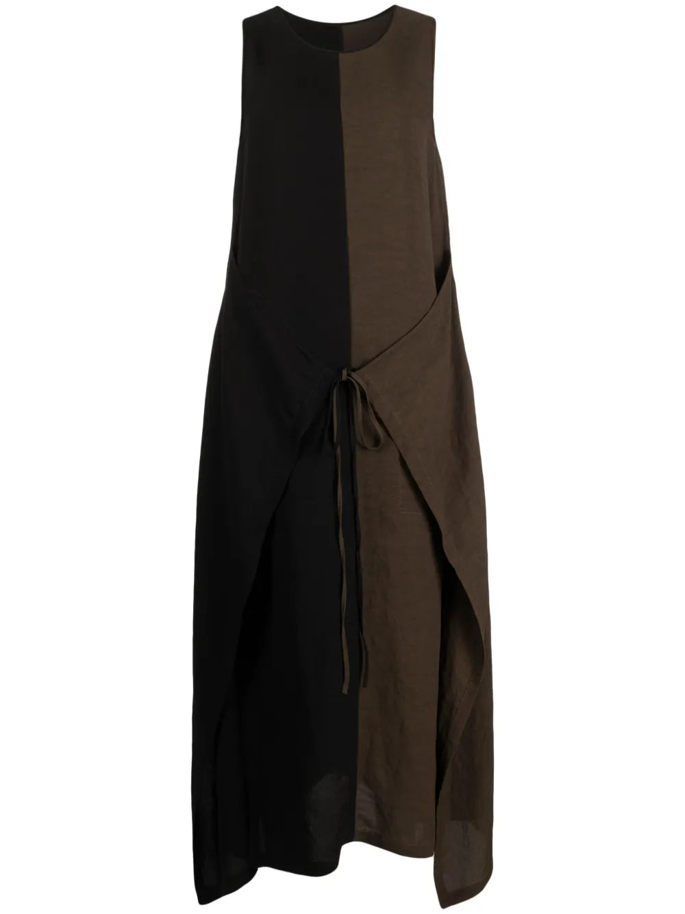 Colour-Block Sleeveless Midi Dress