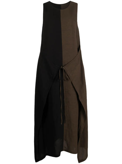 Colour-Block Sleeveless Midi Dress