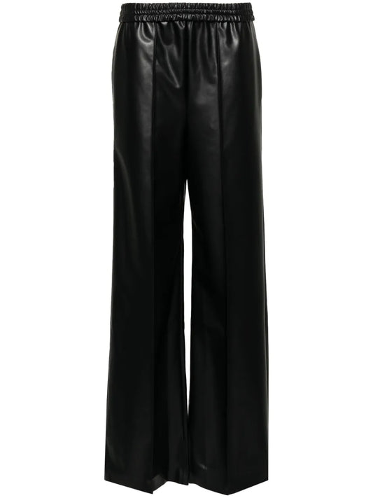 Elasticated Faux-Leather Trousers