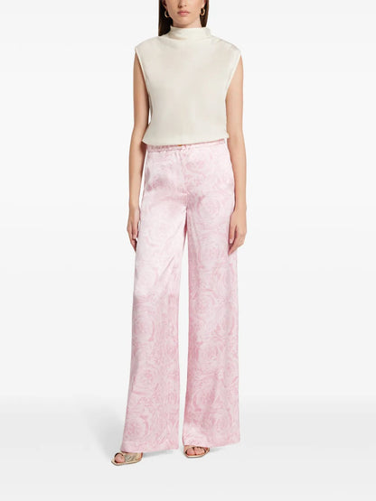 Barocco Wide-Leg Satin Trousers