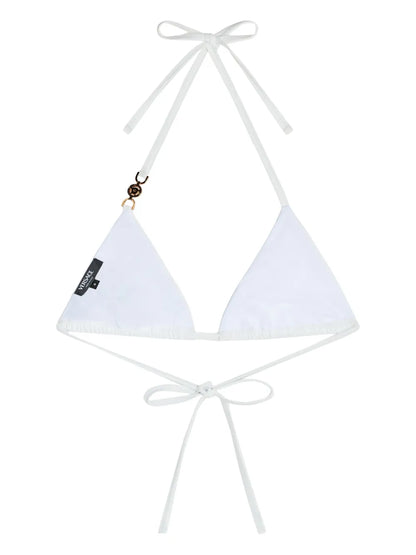Medusa-Plaque Chain-Detail Bikini Top