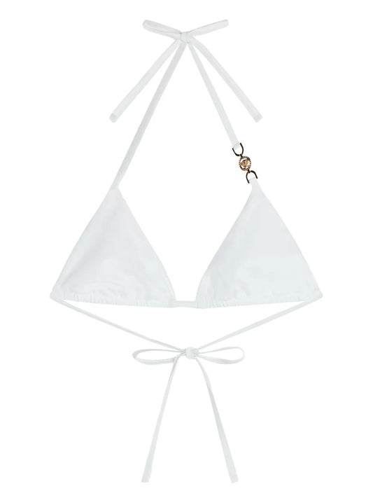 Medusa-Plaque Chain-Detail Bikini Top