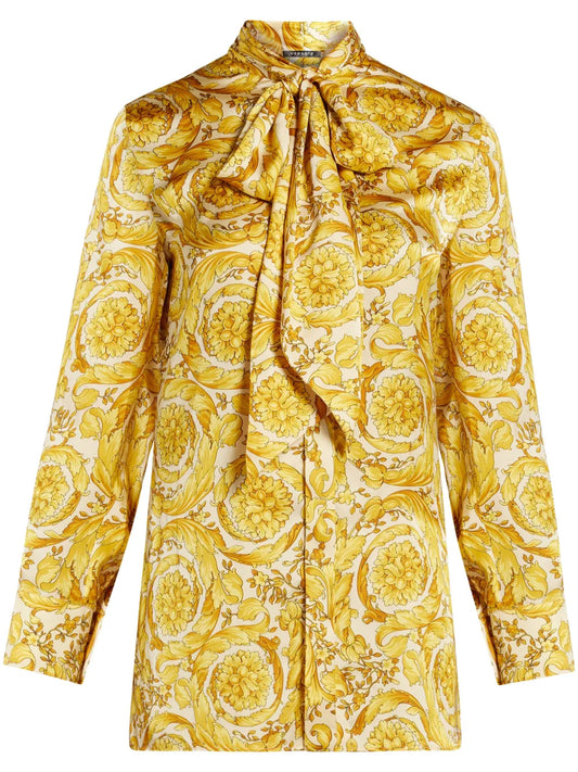 Barocco-Print Silk Shirt