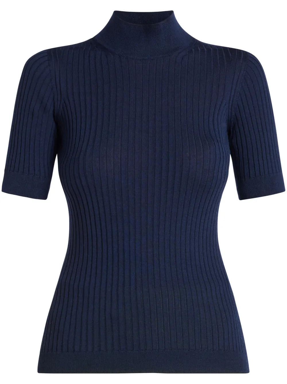 Medusa-Plaque Ribbed-Knit Wool Top