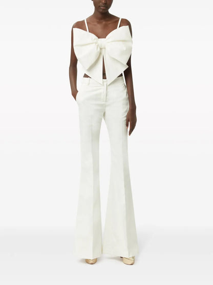 Mid-Rise Flared Trousers