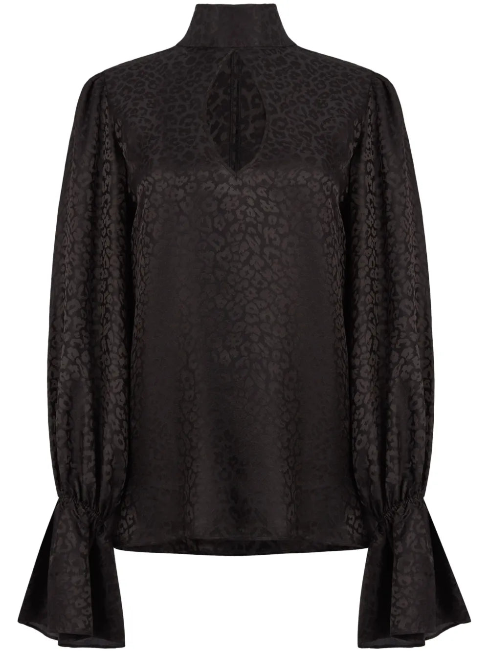 Leopard-Print Satin Blouse