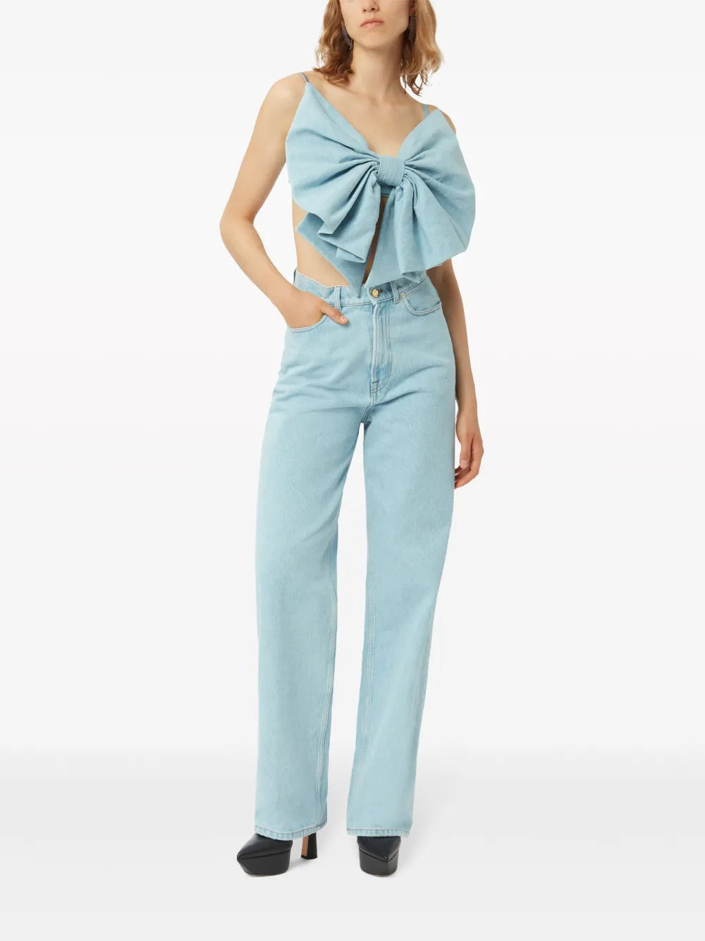 Logo-Patch High-Rise Boyfriend Jeans