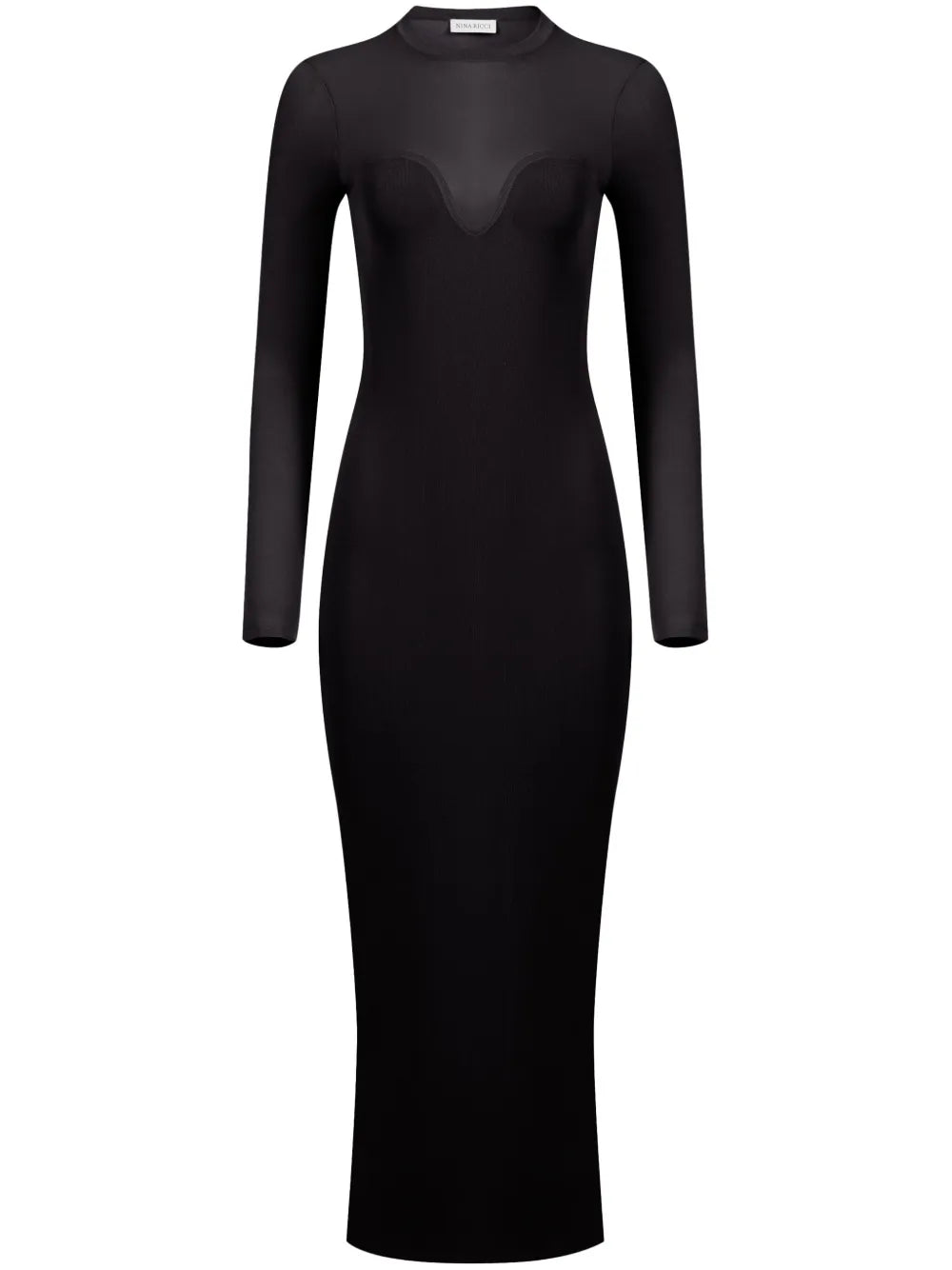 Textured Semi-Sheer Midi Dress