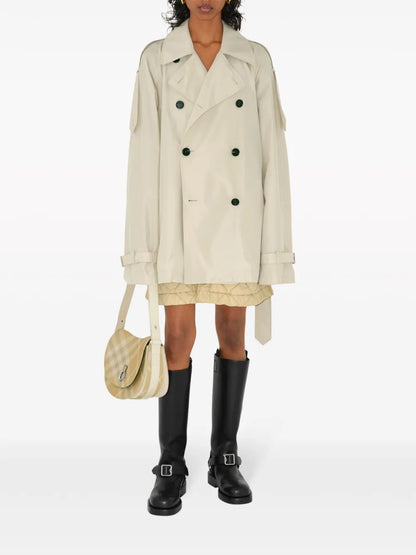 Short Silk Trench Coat