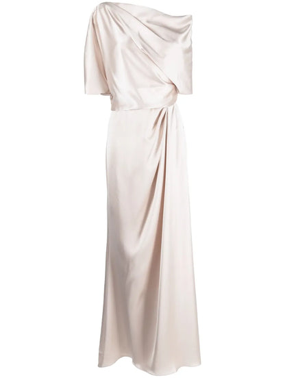 Off-Shoulder Draped Maxi Dress
