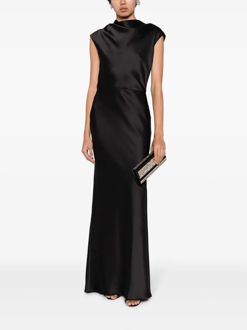 Cowl-Neck Sleeveless Maxi Dress
