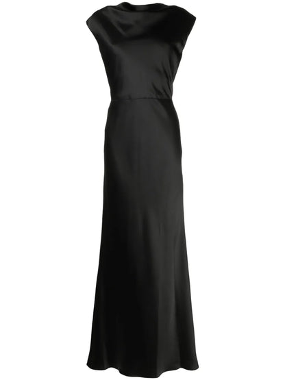 Cowl-Neck Sleeveless Maxi Dress
