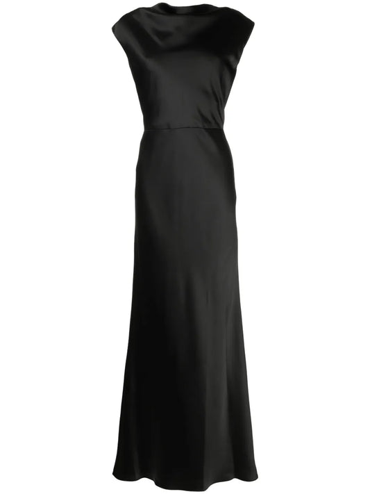 Cowl-Neck Sleeveless Maxi Dress