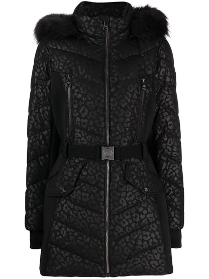 Leopard-Print Puffer Coat