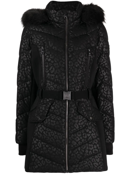 Leopard-Print Puffer Coat