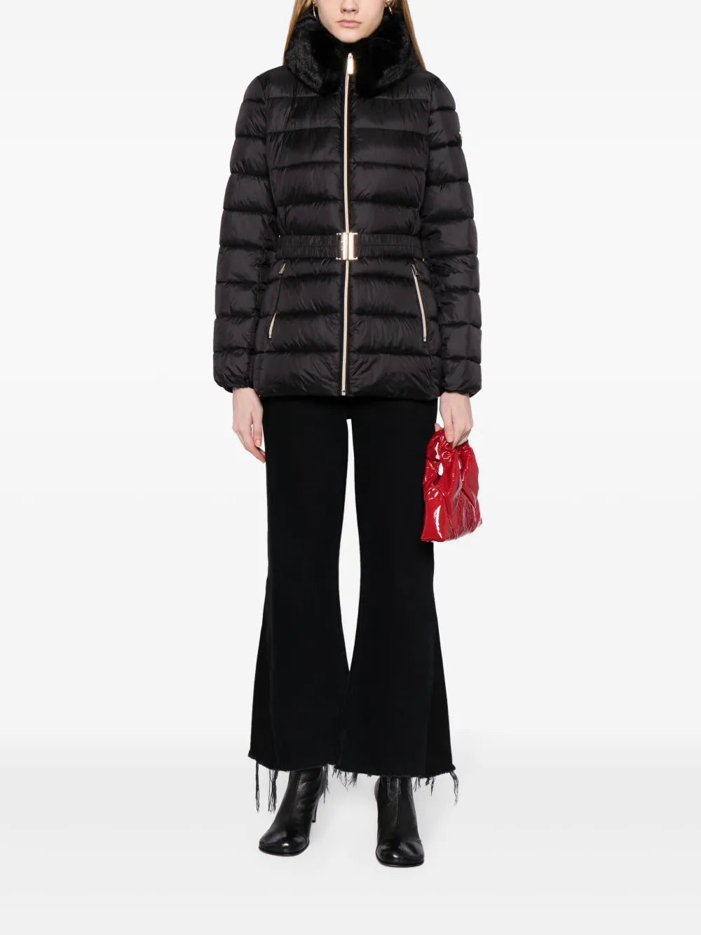 Faux-Fur Collar Quilted Jacket