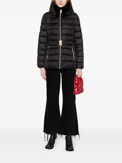 Faux-Fur Collar Quilted Jacket
