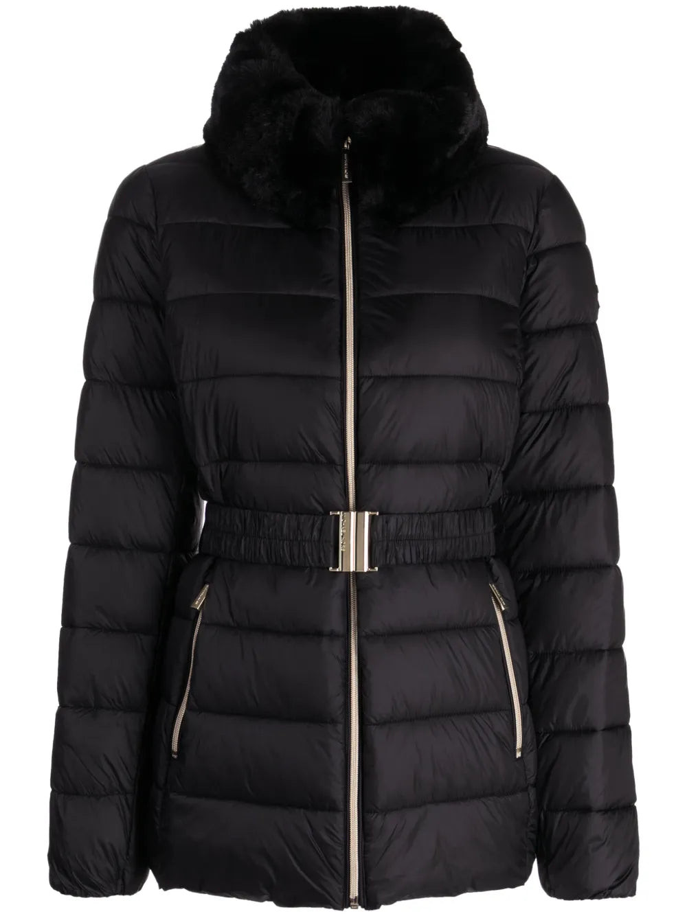 Faux-Fur Collar Quilted Jacket