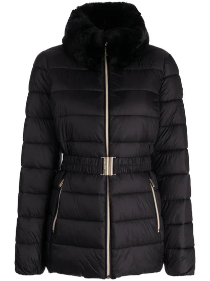 Faux-Fur Collar Quilted Jacket