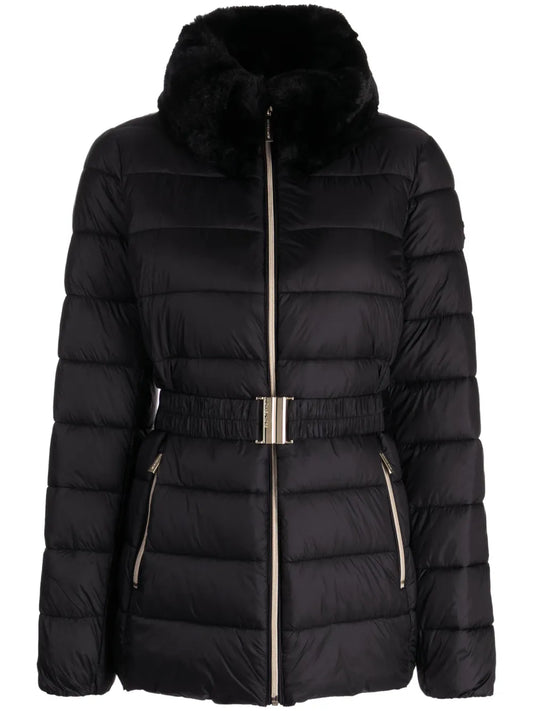 Faux-Fur Collar Quilted Jacket