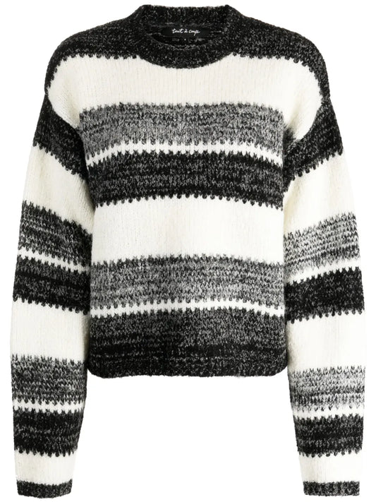 Stripe-Print Wool-Blend Jumper