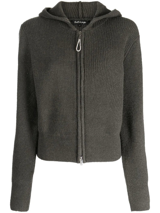 Zip-Up Knitted Hoodie
