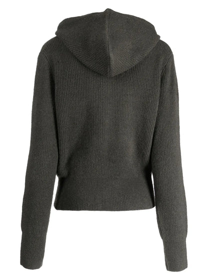 Zip-Up Knitted Hoodie