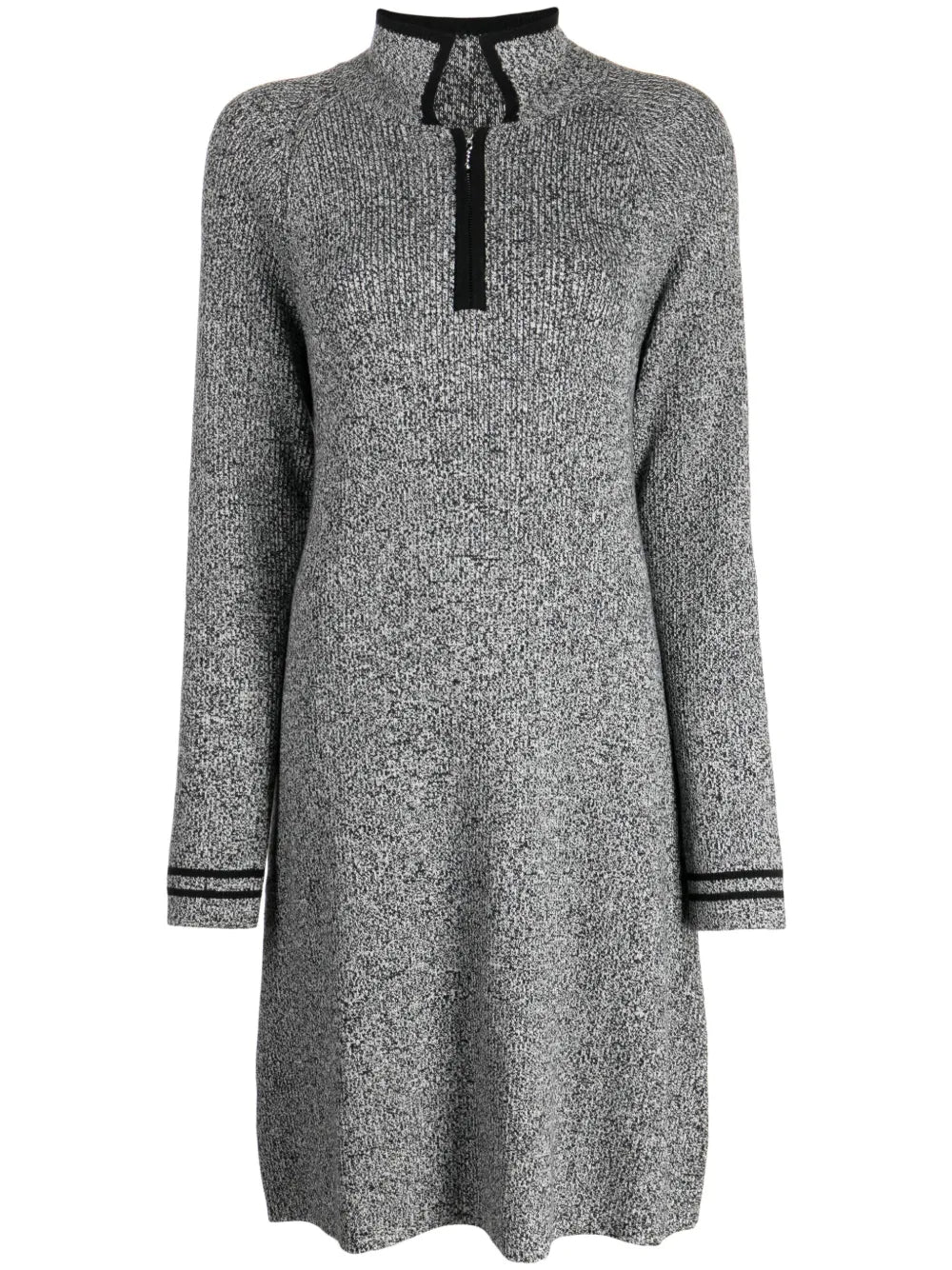 High-Neck Long-Sleeve Minidress
