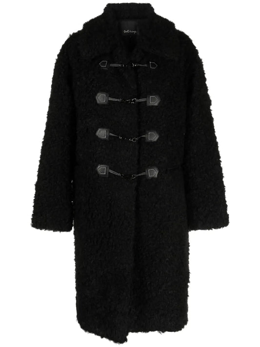 Hook-Fastening Shearling Coat