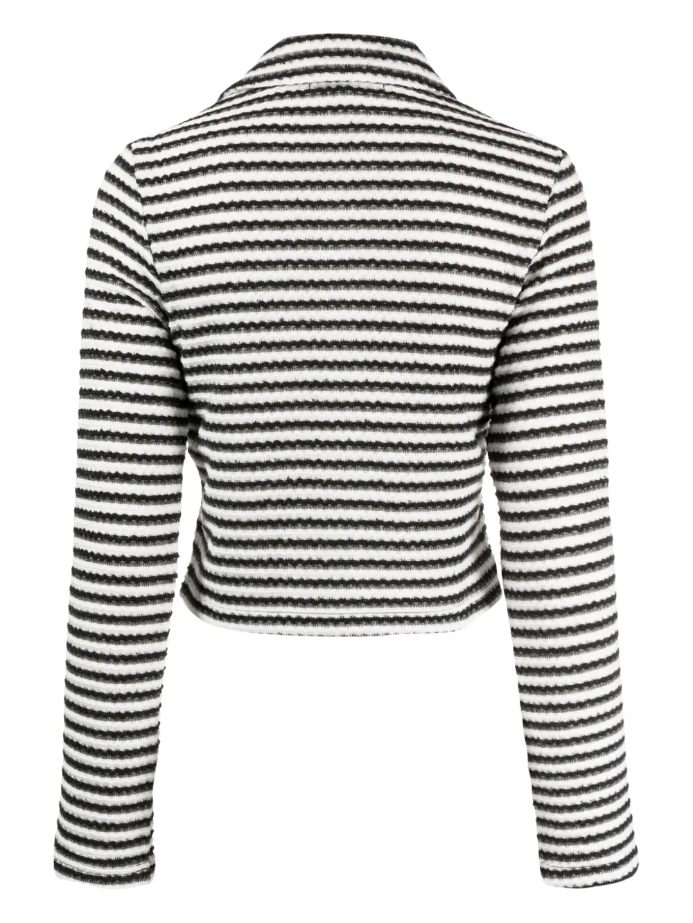 Bouclé Stripe-Pattern Top